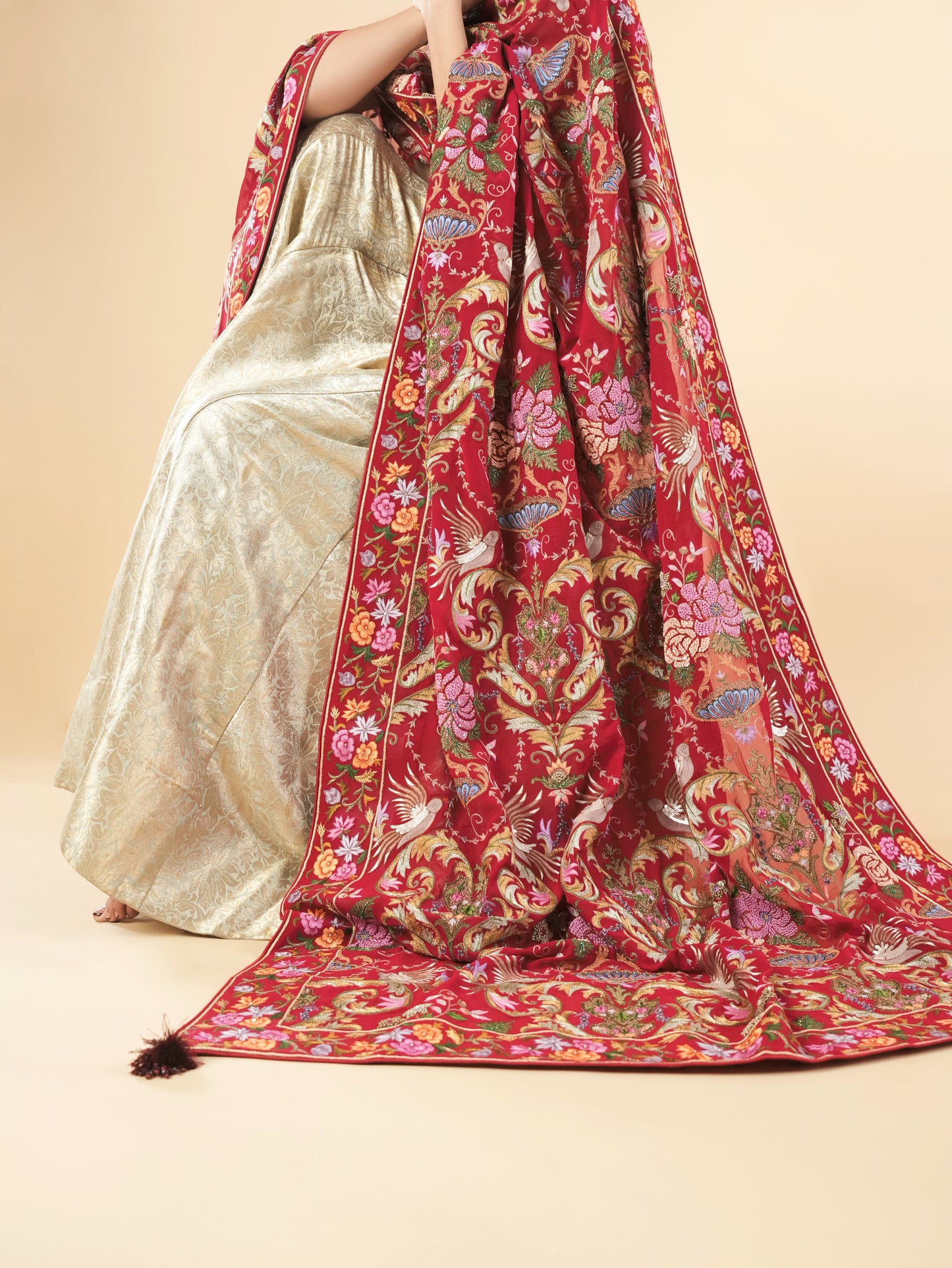 Zarqash- Heavy Thread Embroidered Dupatta