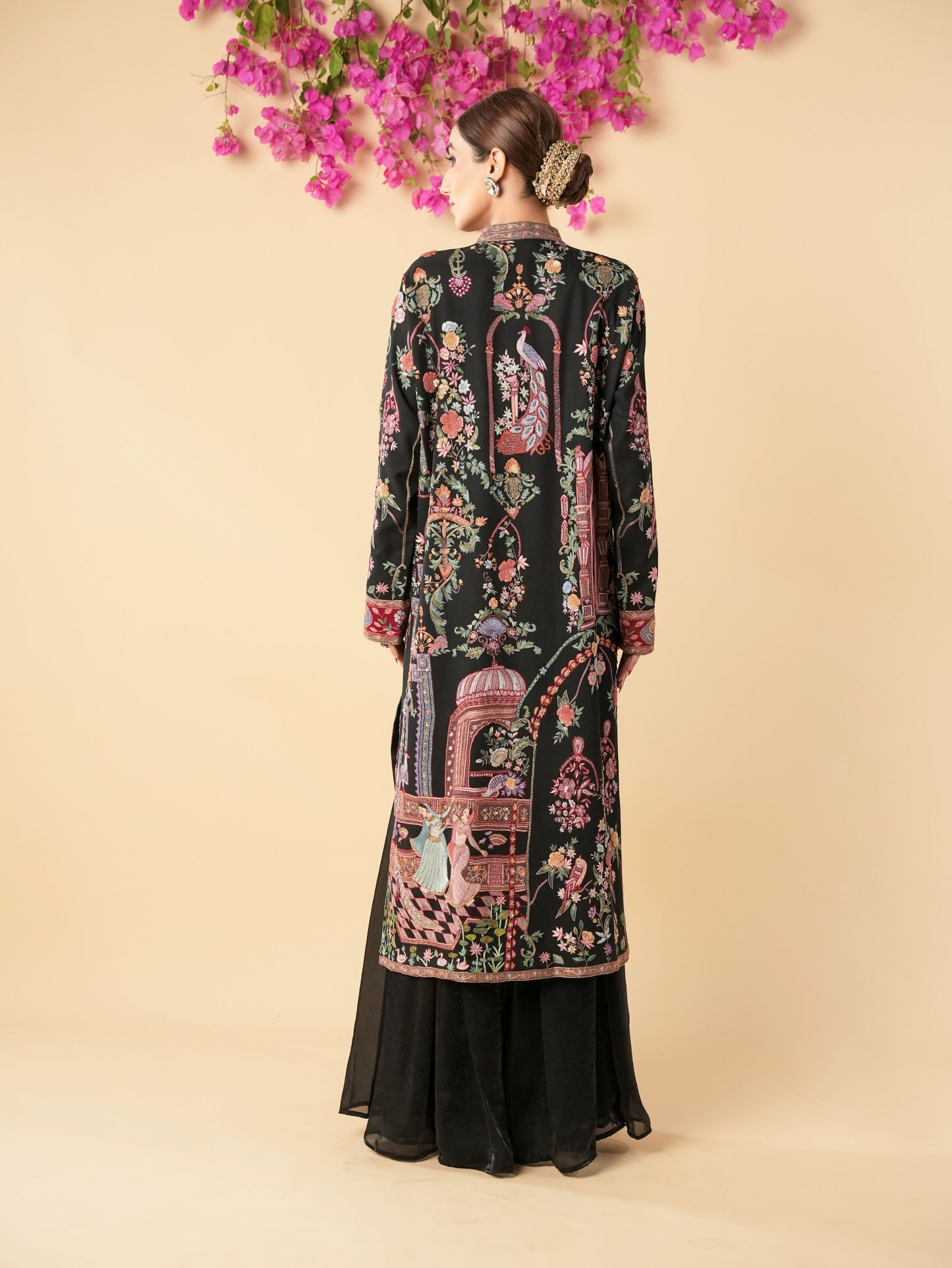 Thread Embroidered Long Jacket