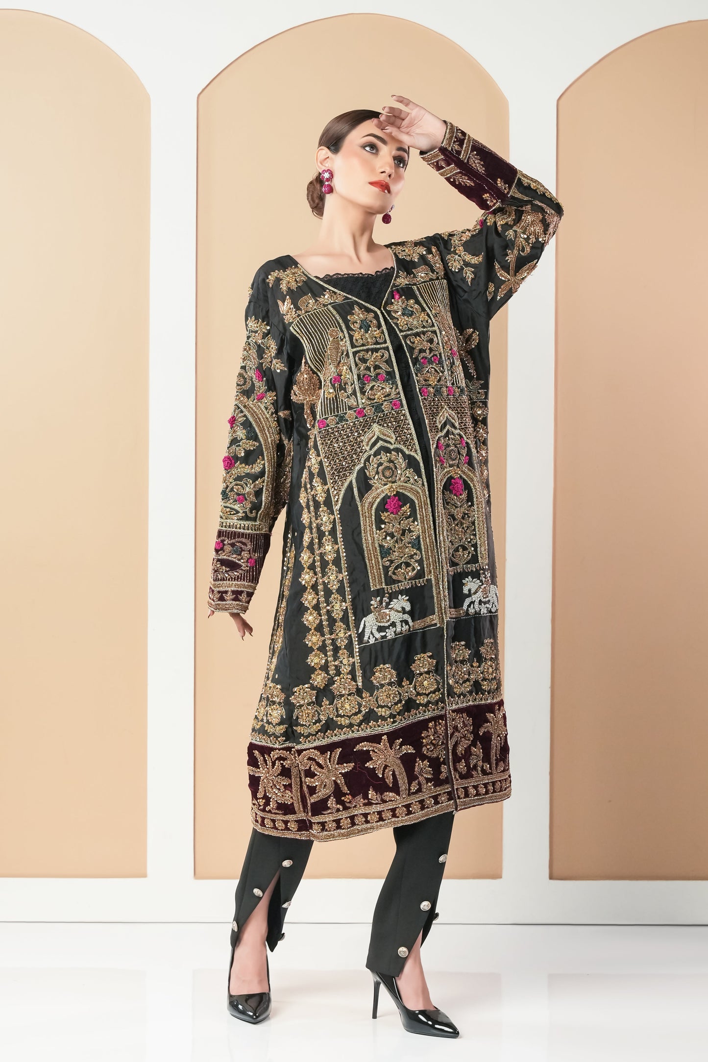 Royal Hand work long Jacket