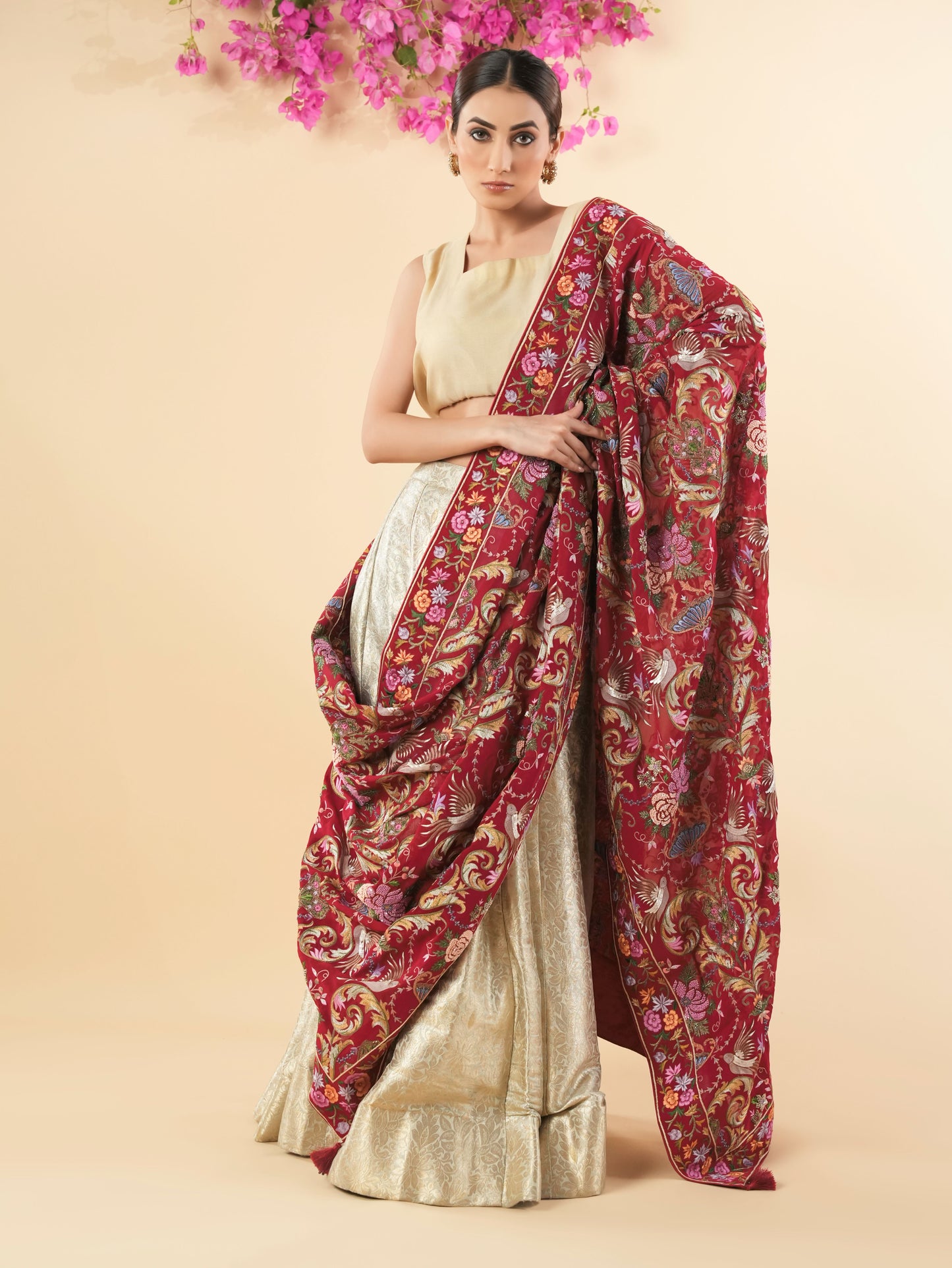 Zarqash- Heavy Thread Embroidered Dupatta