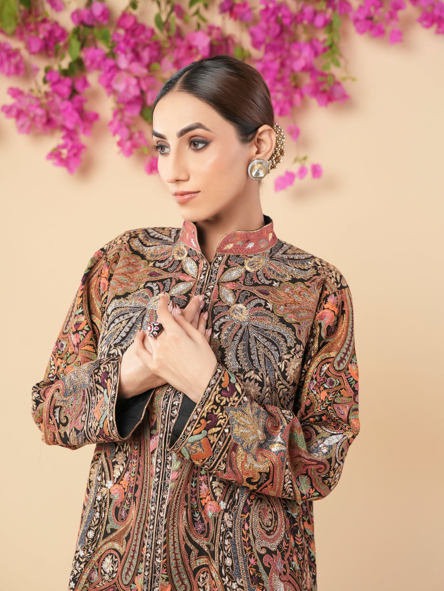 Kashmiri Hand Embroidered Long Jacket