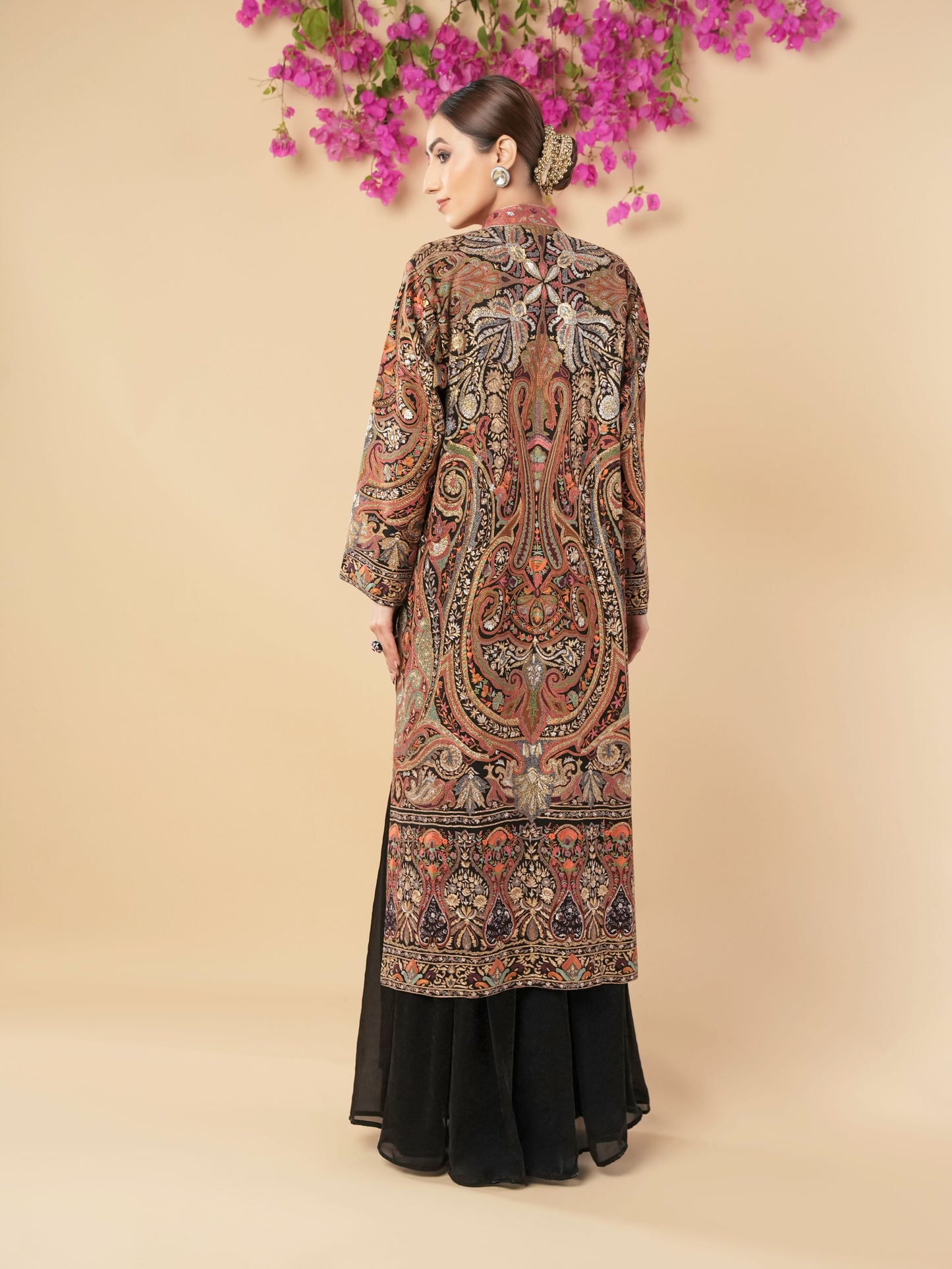 Kashmiri Hand Embroidered Long Jacket