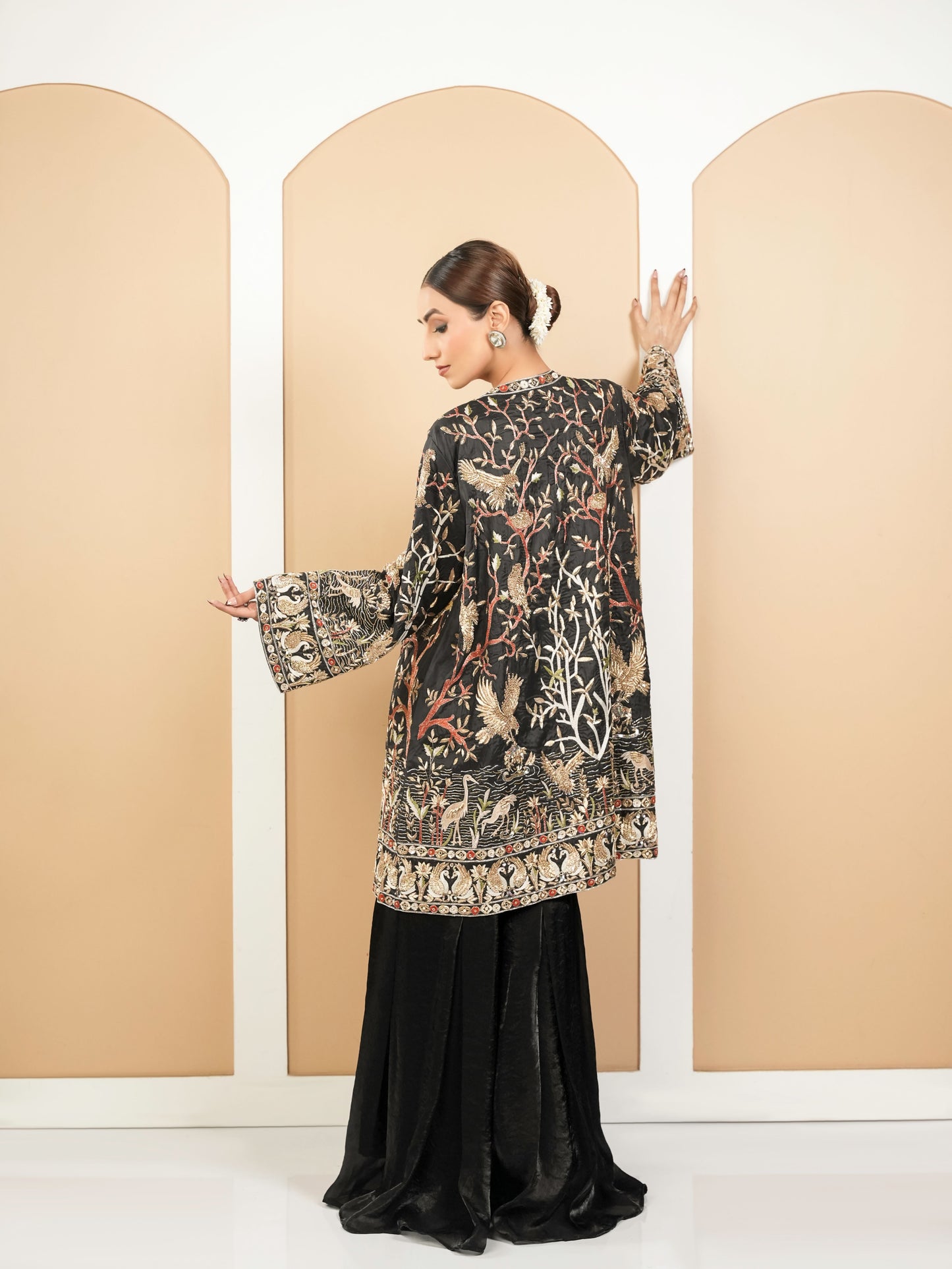 Black Zardozi Short Jacket