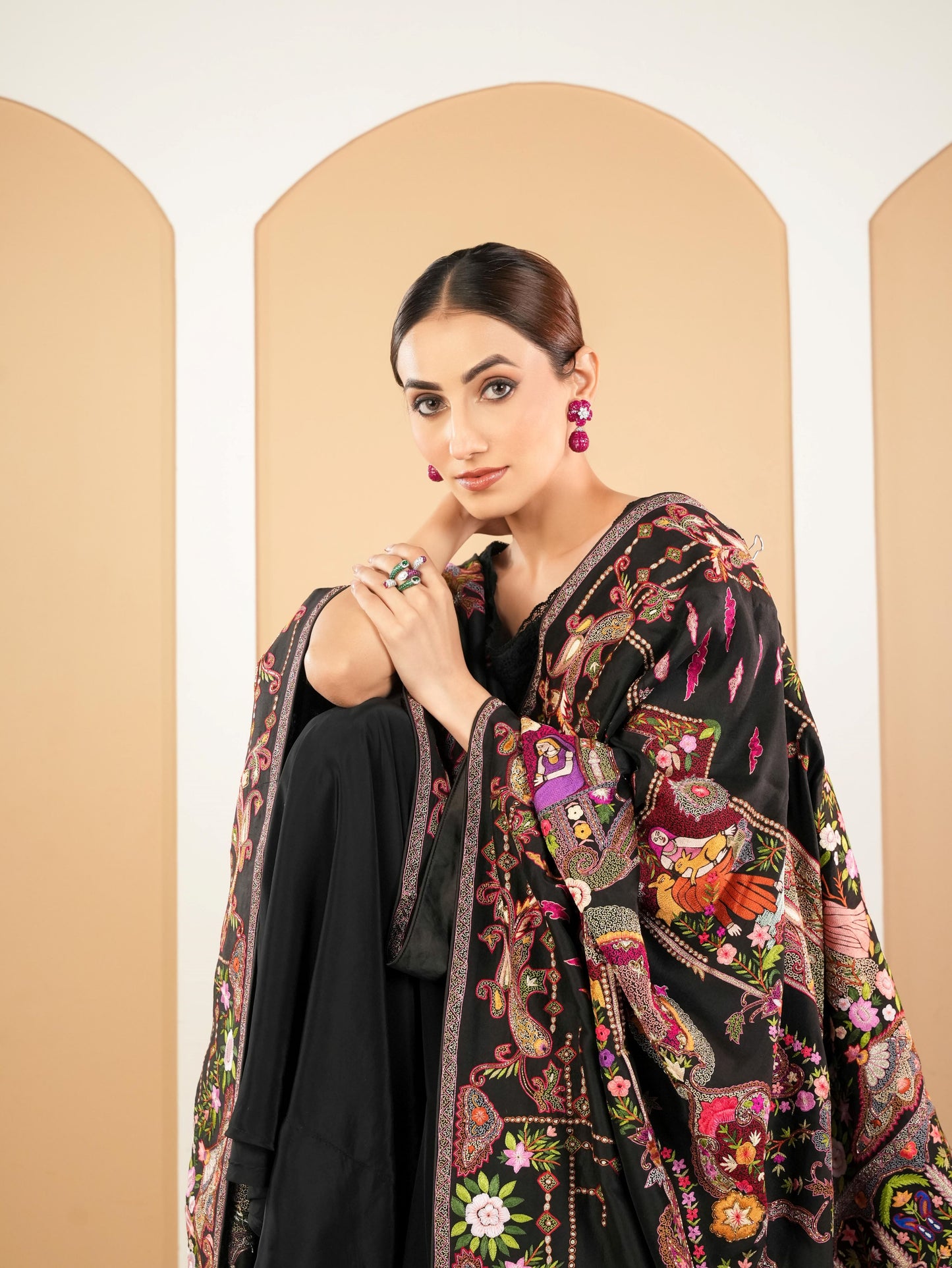 Zehan - Hand Embroidered Dupatta