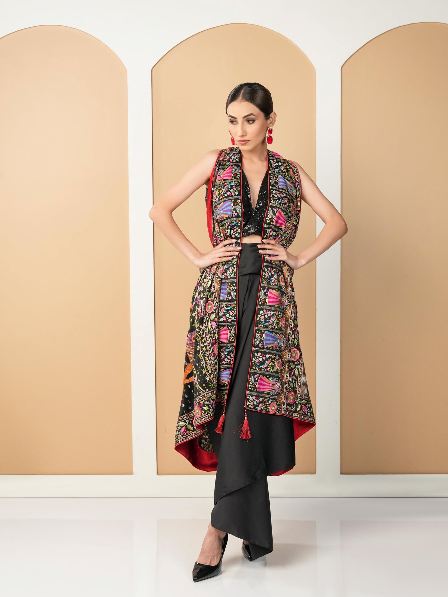 Multicolored Threadwork Royal Dupatta