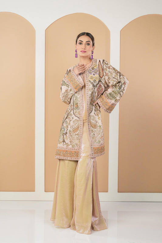 Pink Zardozi Short Jacket