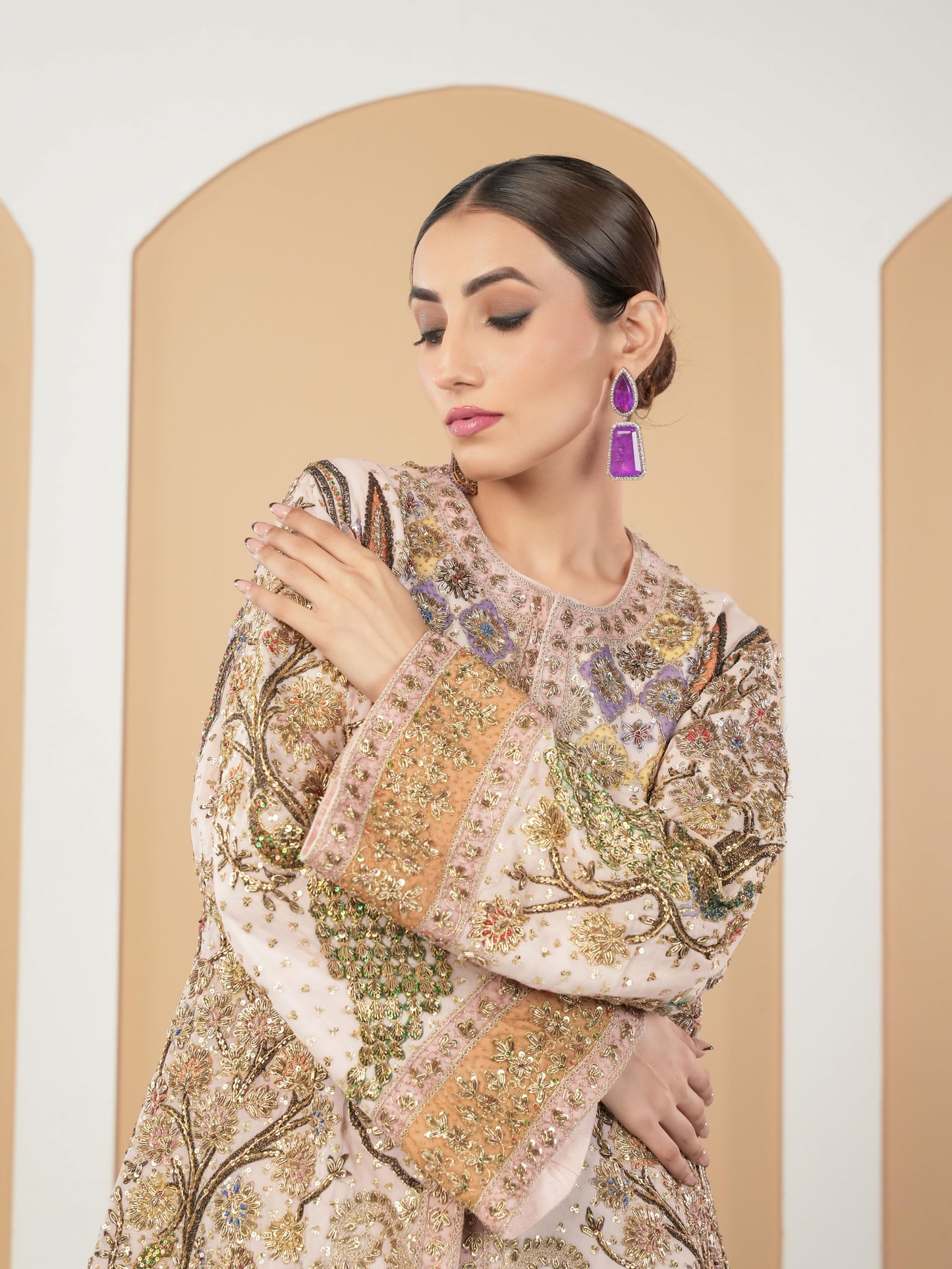 Pink Zardozi Short Jacket
