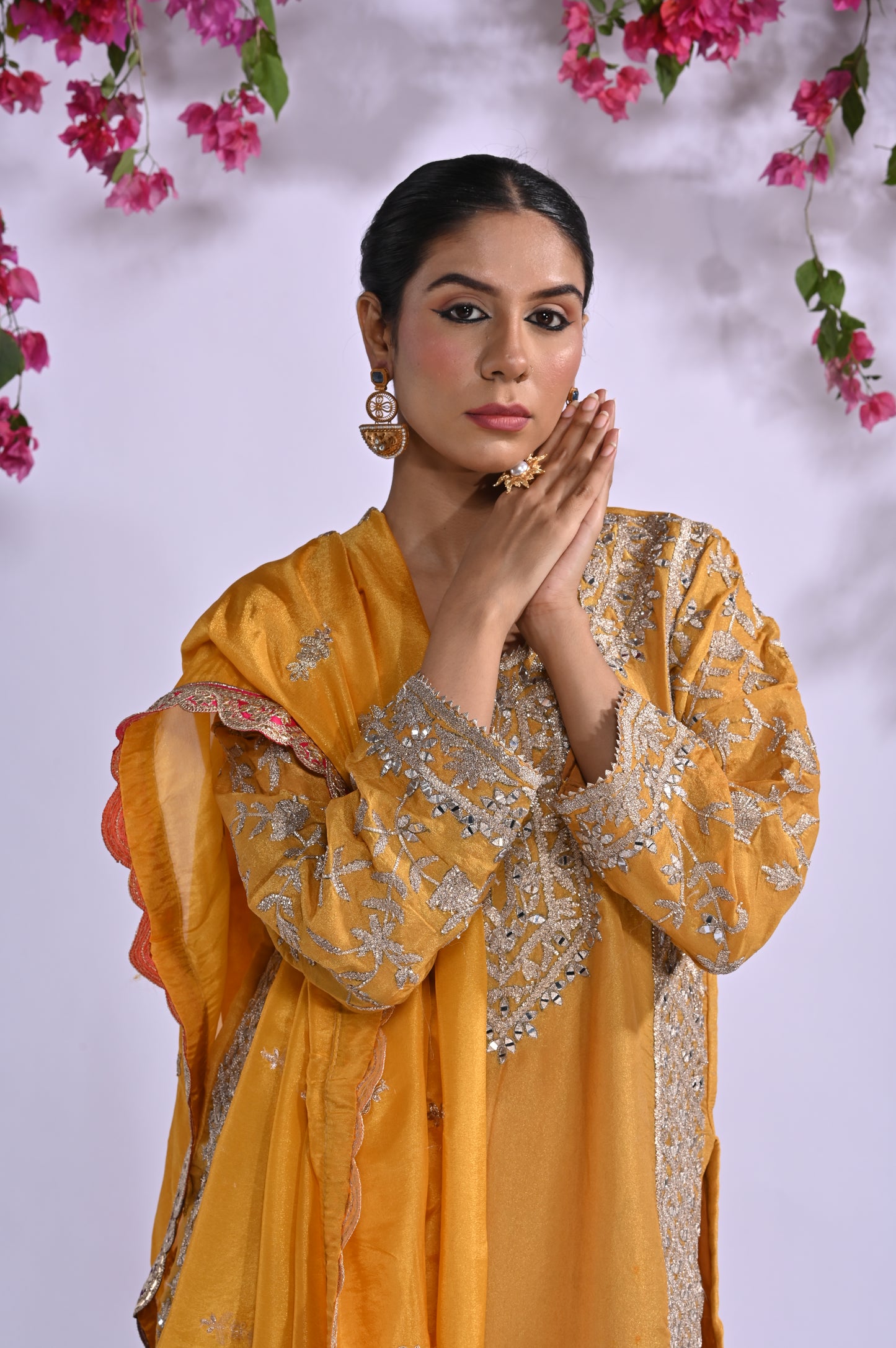 Sufiyana- Mirror Work Suit Set with Embroidered Dupatta